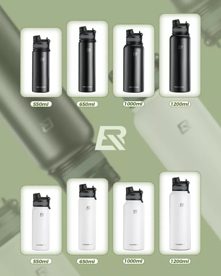ROCKBROS Drinkflesch RVS 550ml/650ml/1000ml/1200ml Isolatiekan BPA-Vrij Fietsfles