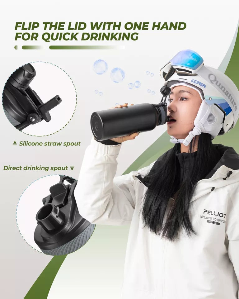 ROCKBROS Drinkflesch RVS 550ml/650ml/1000ml/1200ml Isolatiekan BPA-Vrij Fietsfles