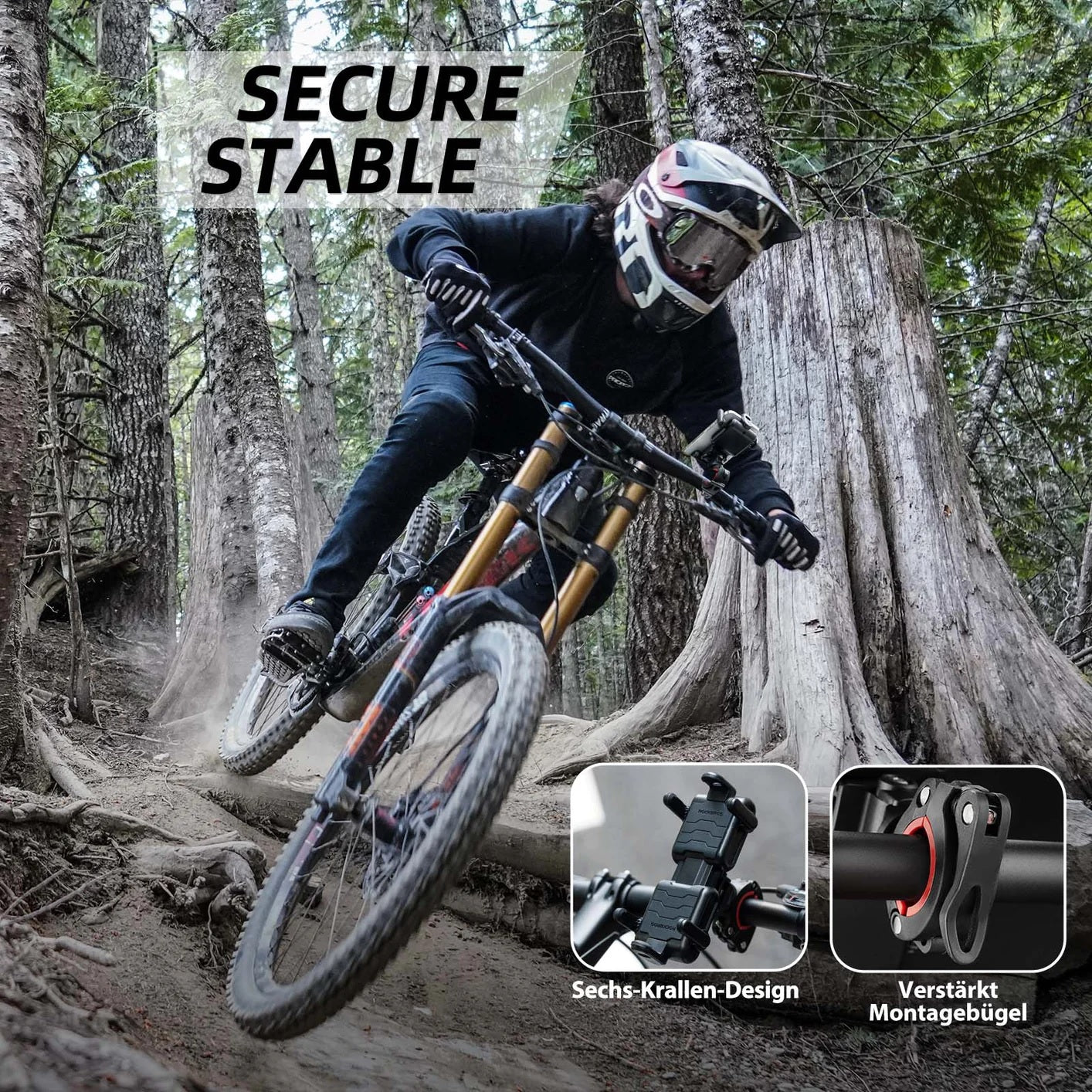 ROCKBROS fiets-gsm-houder motorhouder stuur 360° universele smartphone