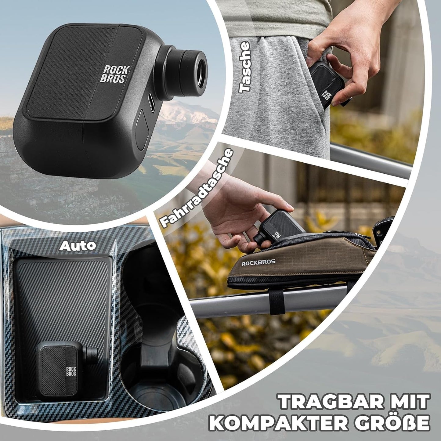 ROCKBROS Mini elektrische fietspomp Maximaal 100PSI oplaadbare minipomp