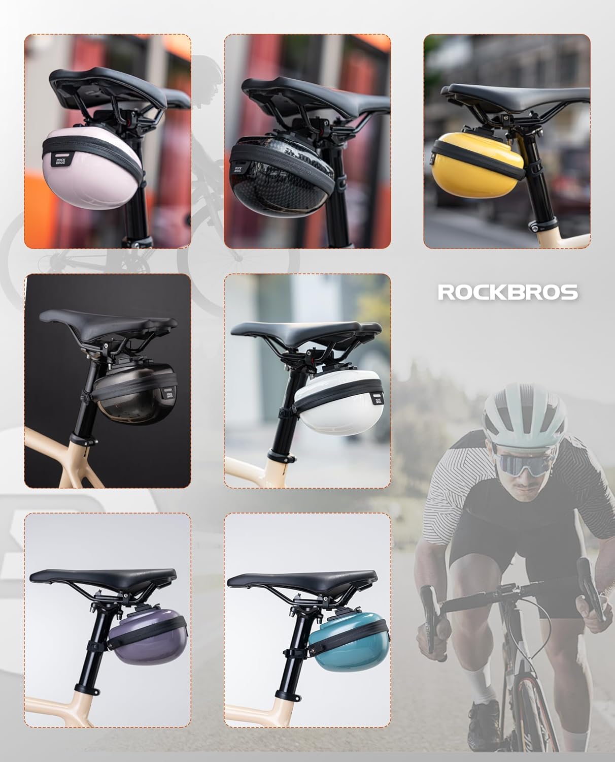 ROCKBROS hardshell zadeltas fietstas zadeltas met snelsluiting 0,4L
