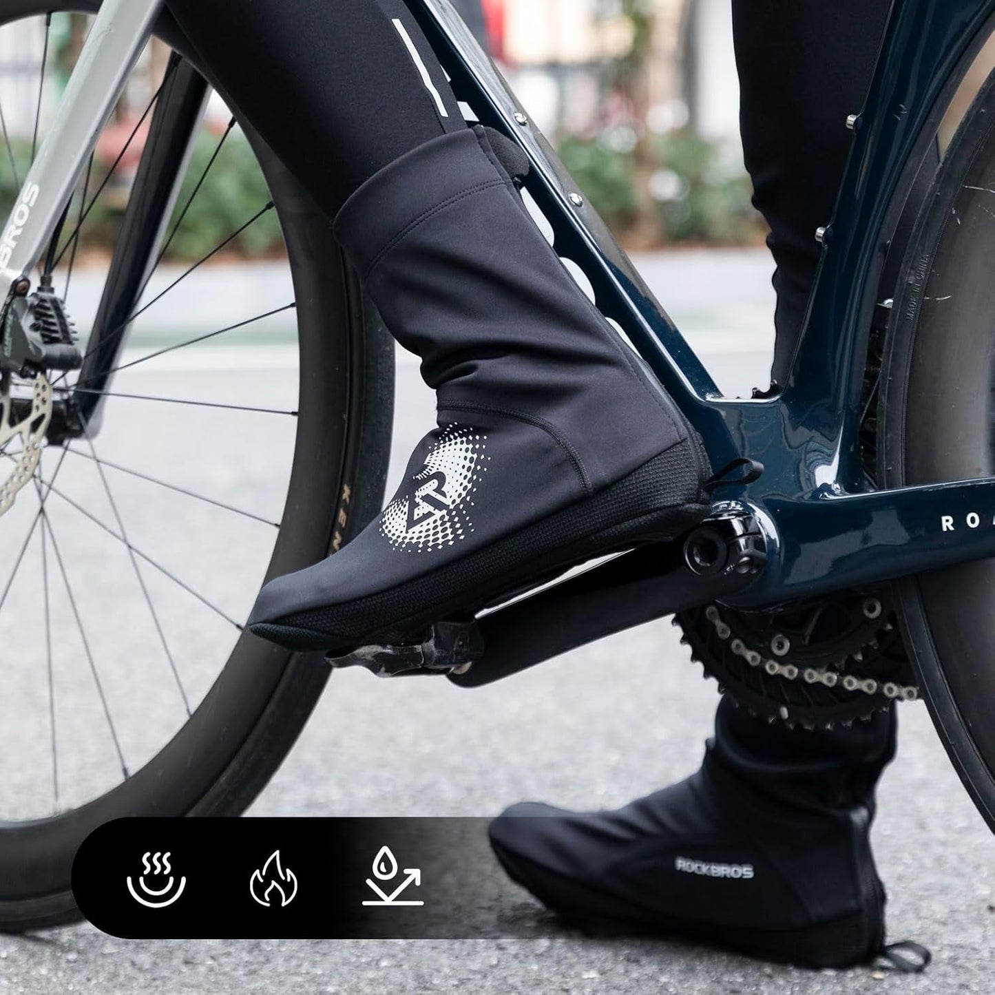 ROCKBROS fietsoverschoenen LF1274 warme overschoenen, waterafstotend, geschikt voor -5 tot 10 graden voor racefiets MTB