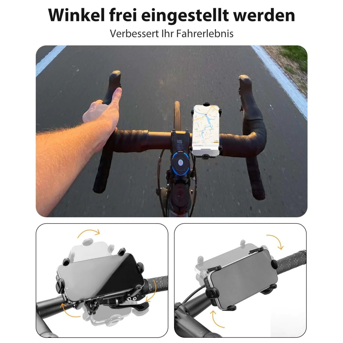 ROCKBROS fiets-gsm-houder motorhouder stuur 360° universele smartphone