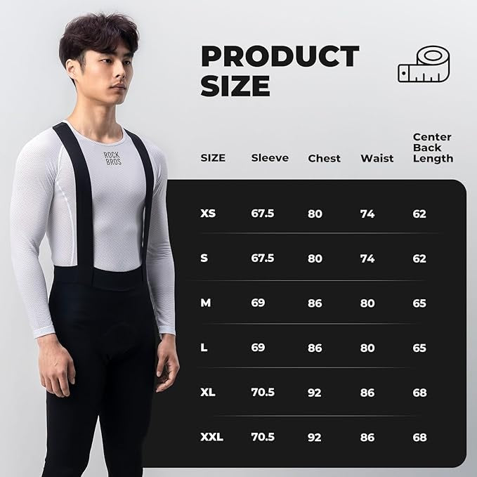 ROCKBROS shirt met lange mouwen heren wielertrui, sneldrogend functioneel shirt, fietskleding, fitnessshirt voor fietsen, hardlopen, tennis, wandelen, heren