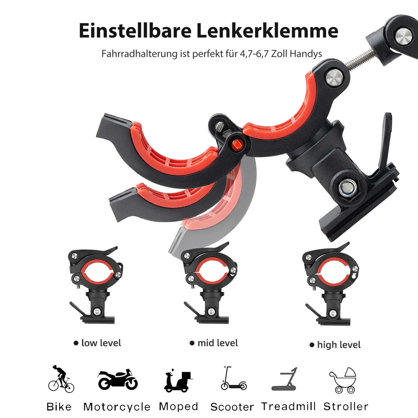 ROCKBROS fiets-gsm-houder motorhouder stuur 360° universele smartphone
