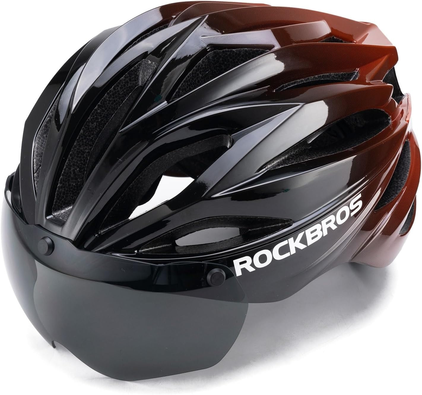 ROCKBROS Fietshelm voor volwassenen met vizier Magnetisch afneembaar Ademend Verstelbaar voor heren en dames 58-62 cm