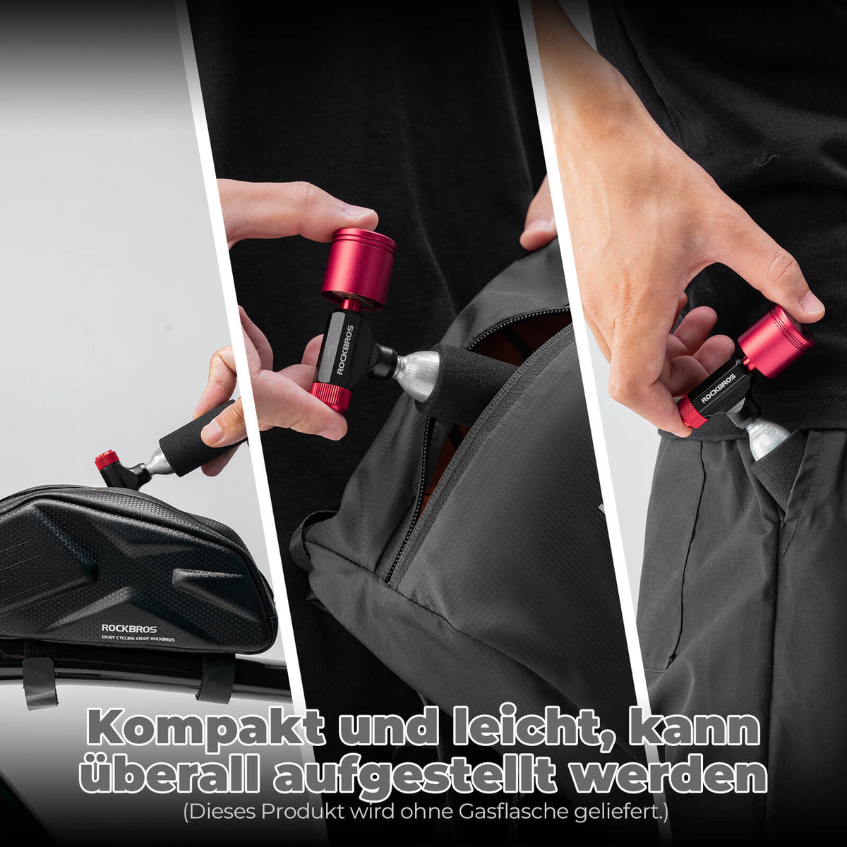 ROCKBROS CO2 Fietspomp Minipomp voor Presta & Schrader Ventielen