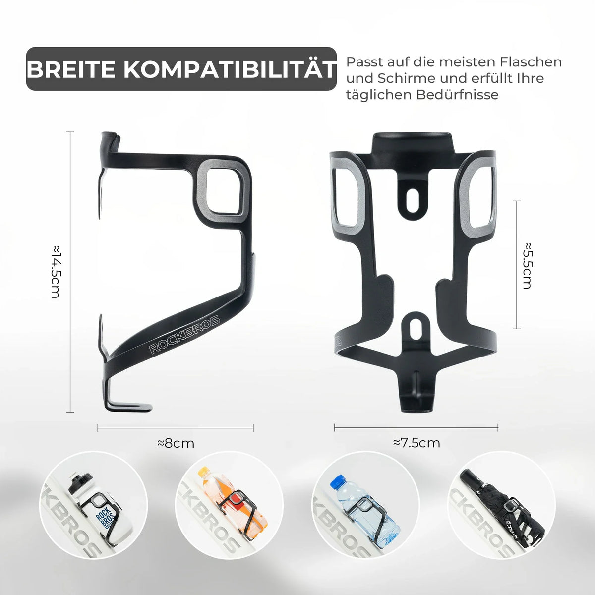 ROCKBROS Fiets Flesshouder Aluminium 27g voor Drinkflessen tot 75mm