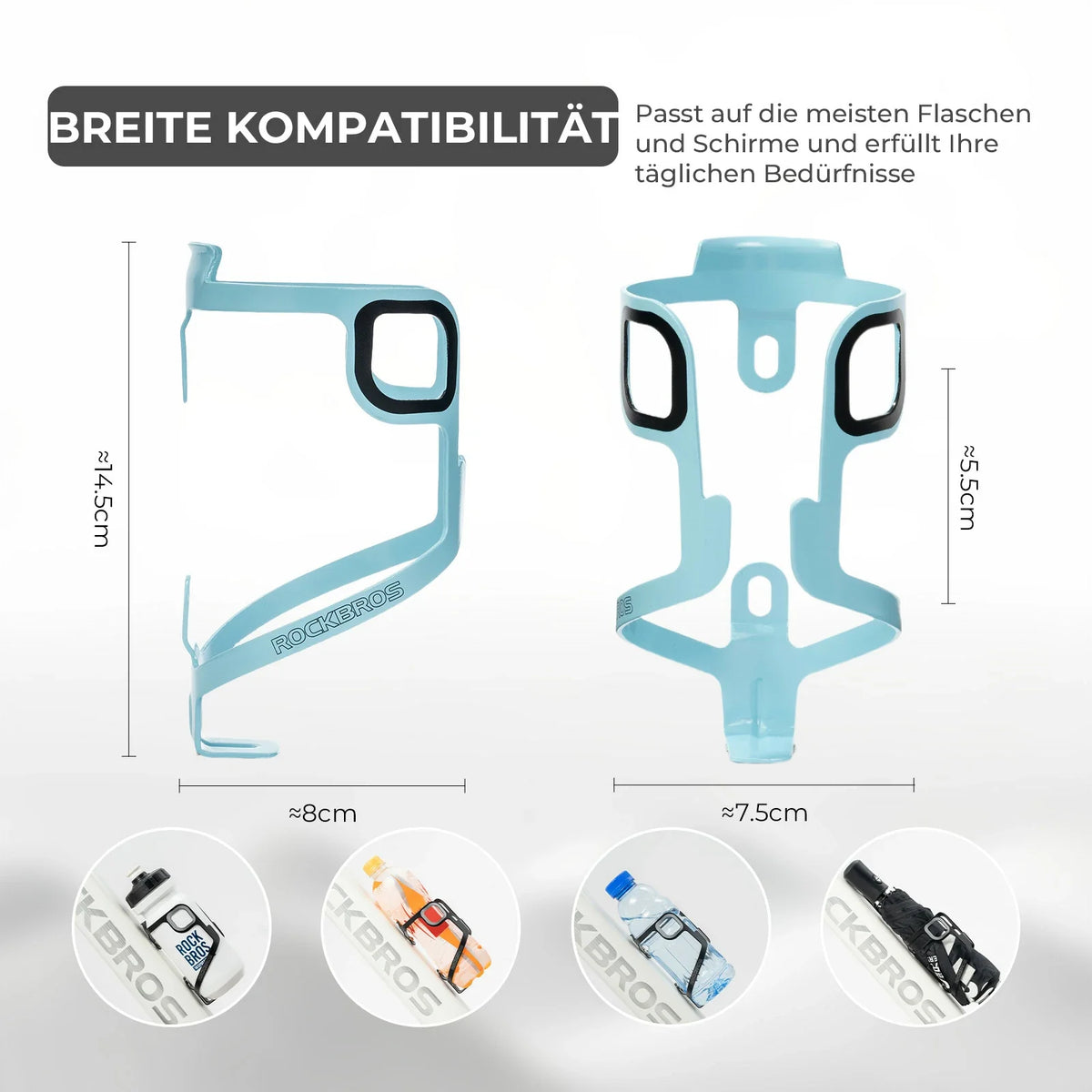 ROCKBROS Fiets Flesshouder Aluminium 27g voor Drinkflessen tot 75mm