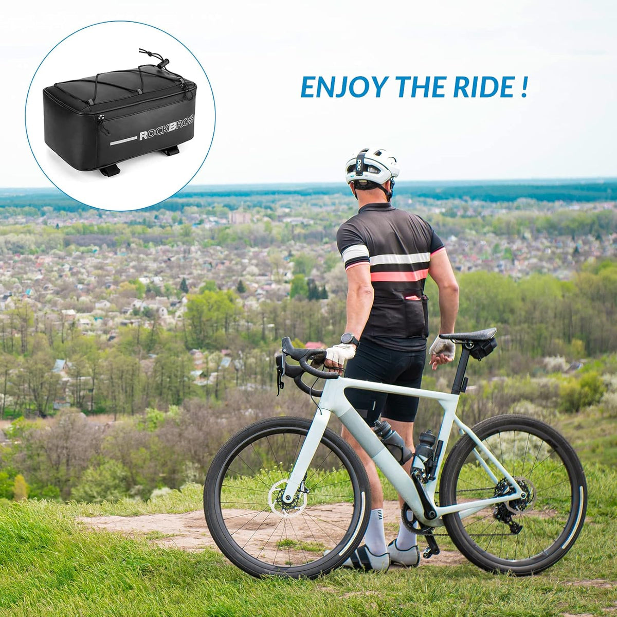 ROCKBROS Fiets Bagagedrager Tas Reflecterend 5,2L-8L met Regenhoes