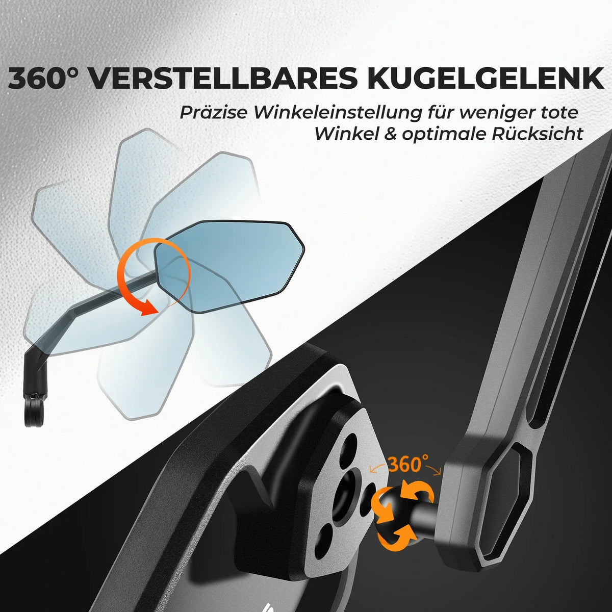 ROCKBROS Fiets achteruitkijkspiegel fietsspiegel voor stuur 20–23 mm