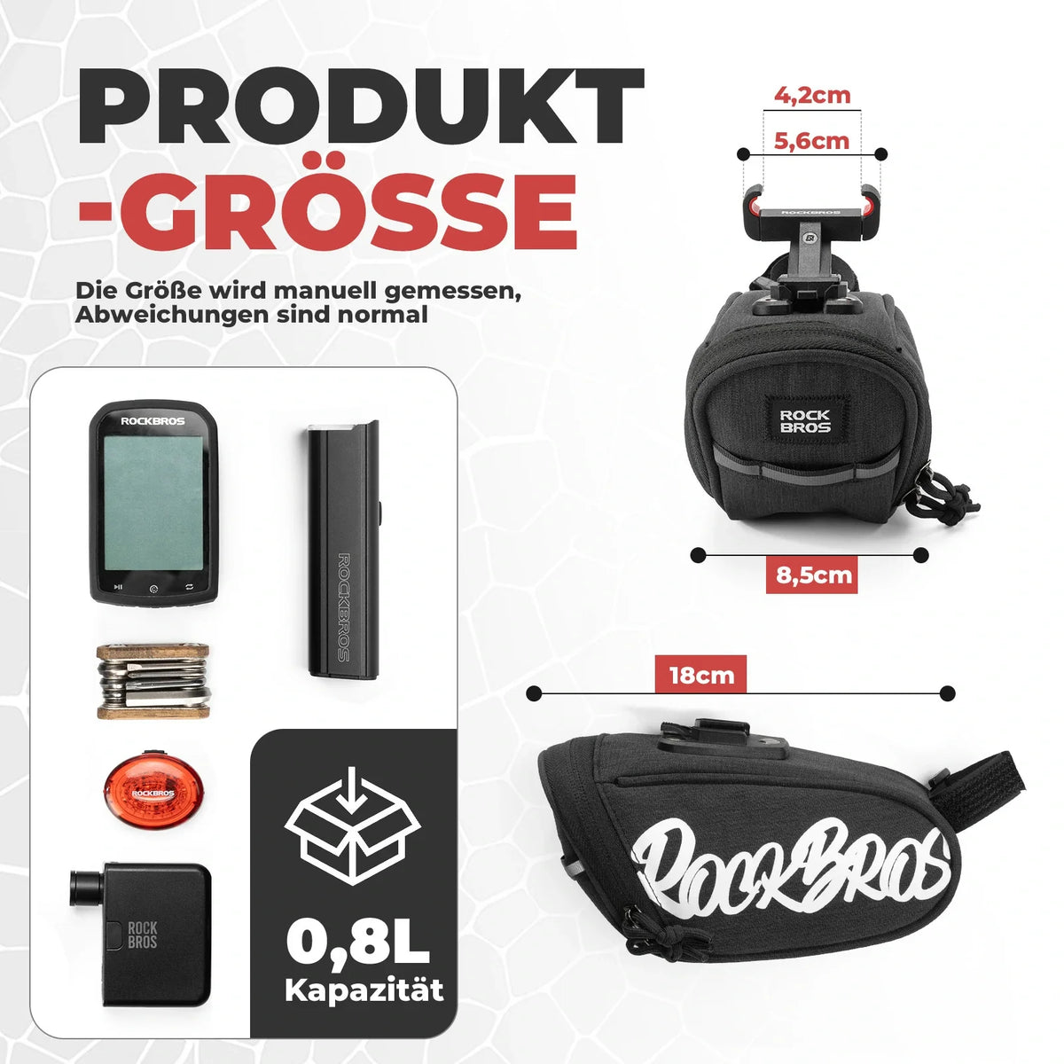 ROCKBROS Fietszadel Tas Draagbare Zadeltas 0,8L