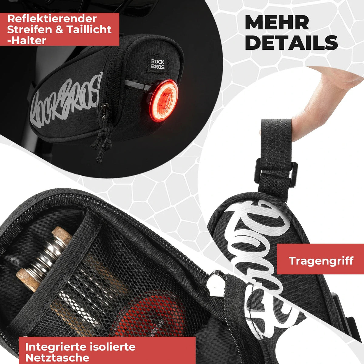 ROCKBROS Fietszadel Tas Draagbare Zadeltas 0,8L