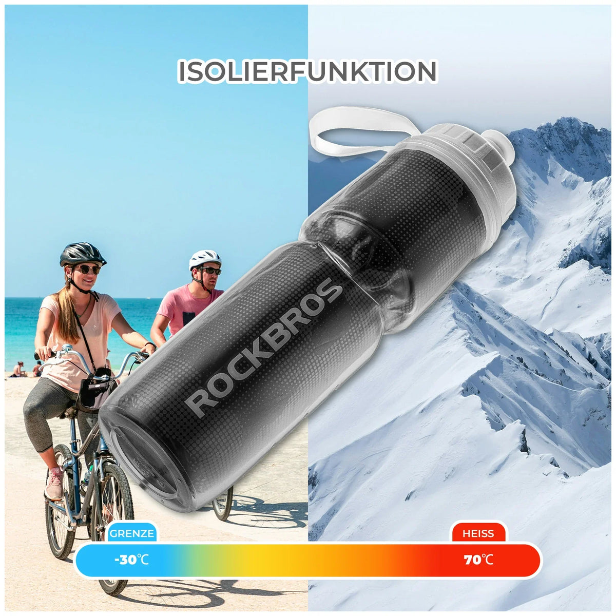 ROCKBROS Fiets Drinkfles 670ML Drukbaar