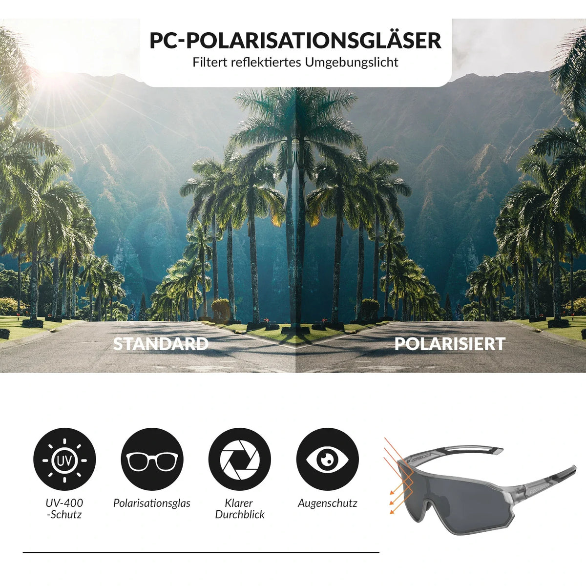 ROCKBROS Vedergewone Polariserende Fietsbril (UV400)