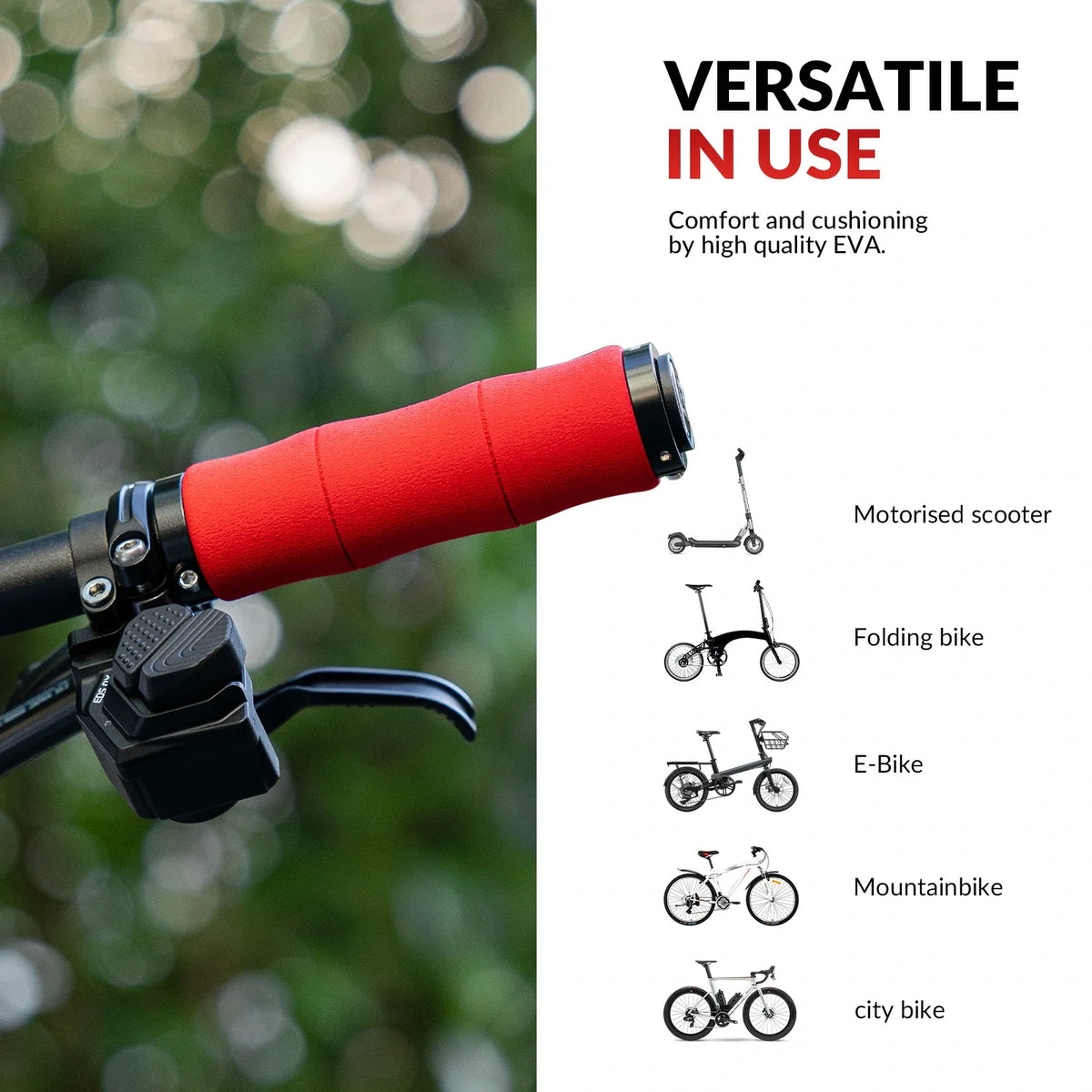 ROCKBROS Fietsgrepen antislip EVA schuim fiets stuur grepen met aluminium 22MM