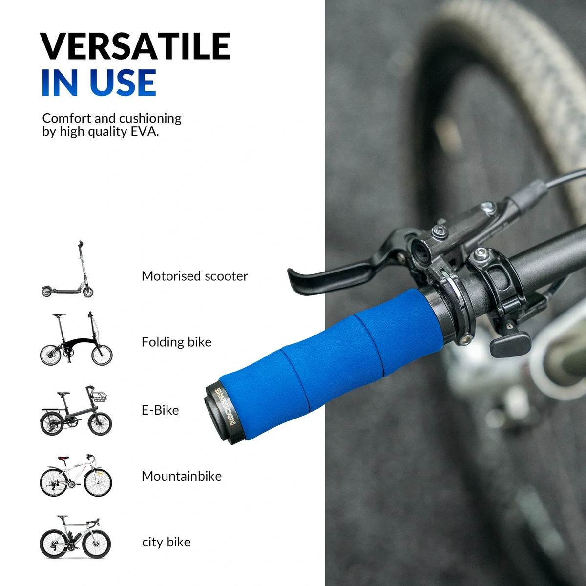 ROCKBROS Fietsgrepen antislip EVA schuim fiets stuur grepen met aluminium 22MM
