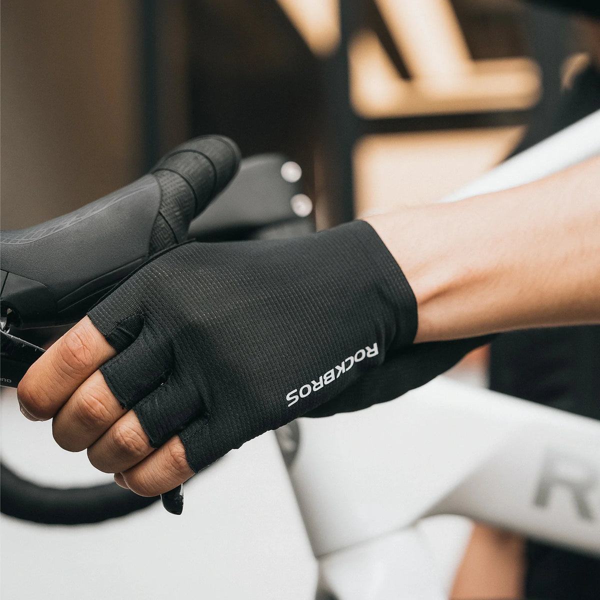 ROCKBROS Fietshandschoenen halve vingers met schokdempende SBR-vulling - S396