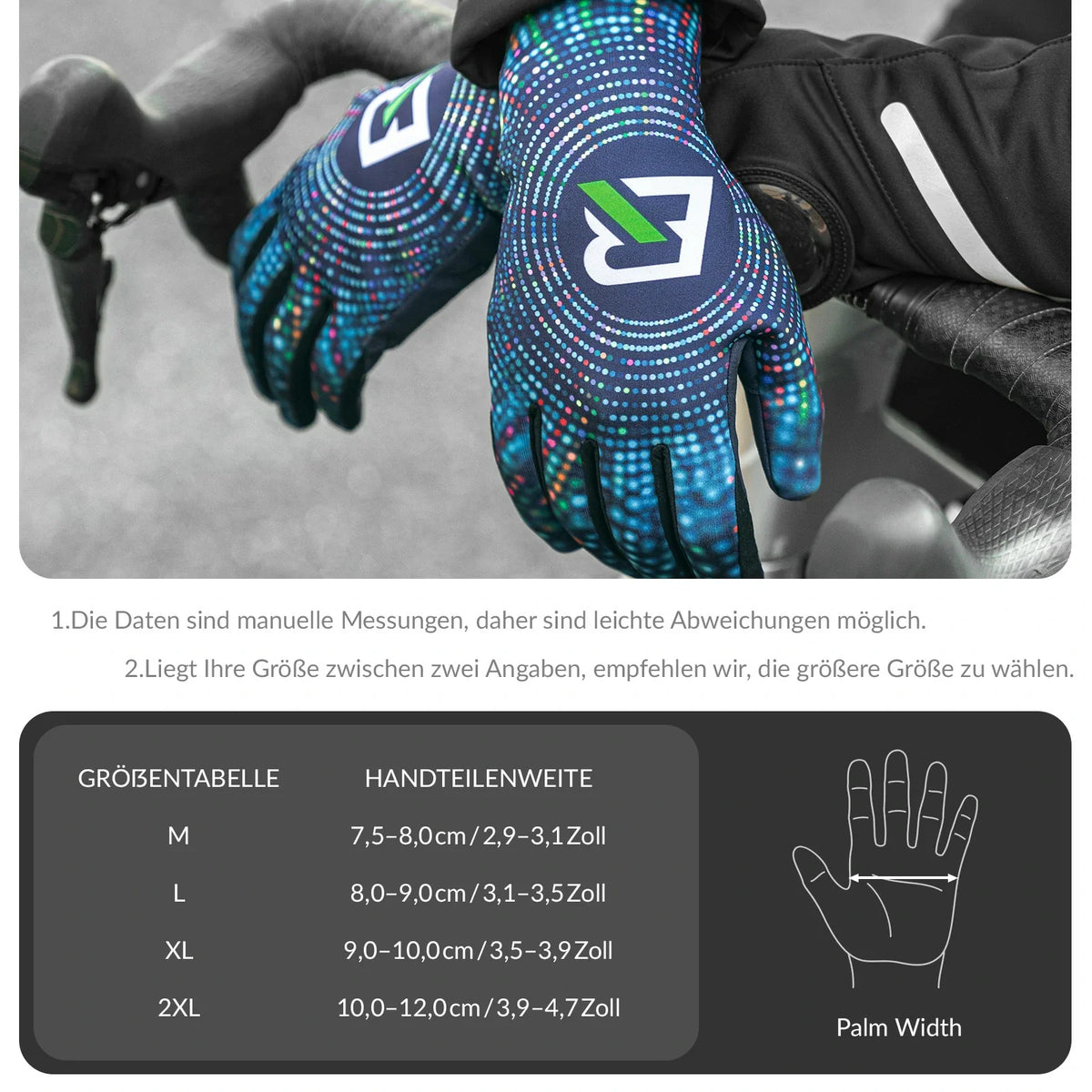 ROCKBROS Fietskoude weer handschoenen herfst en winter volledige vinger handschoenen elastisch anti-slip