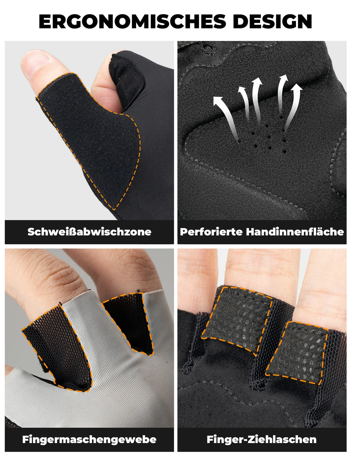 ROCKBROS Fietshandschoenen Zomer Vingerloos, antislip & Ademend, Sporthandschoenen