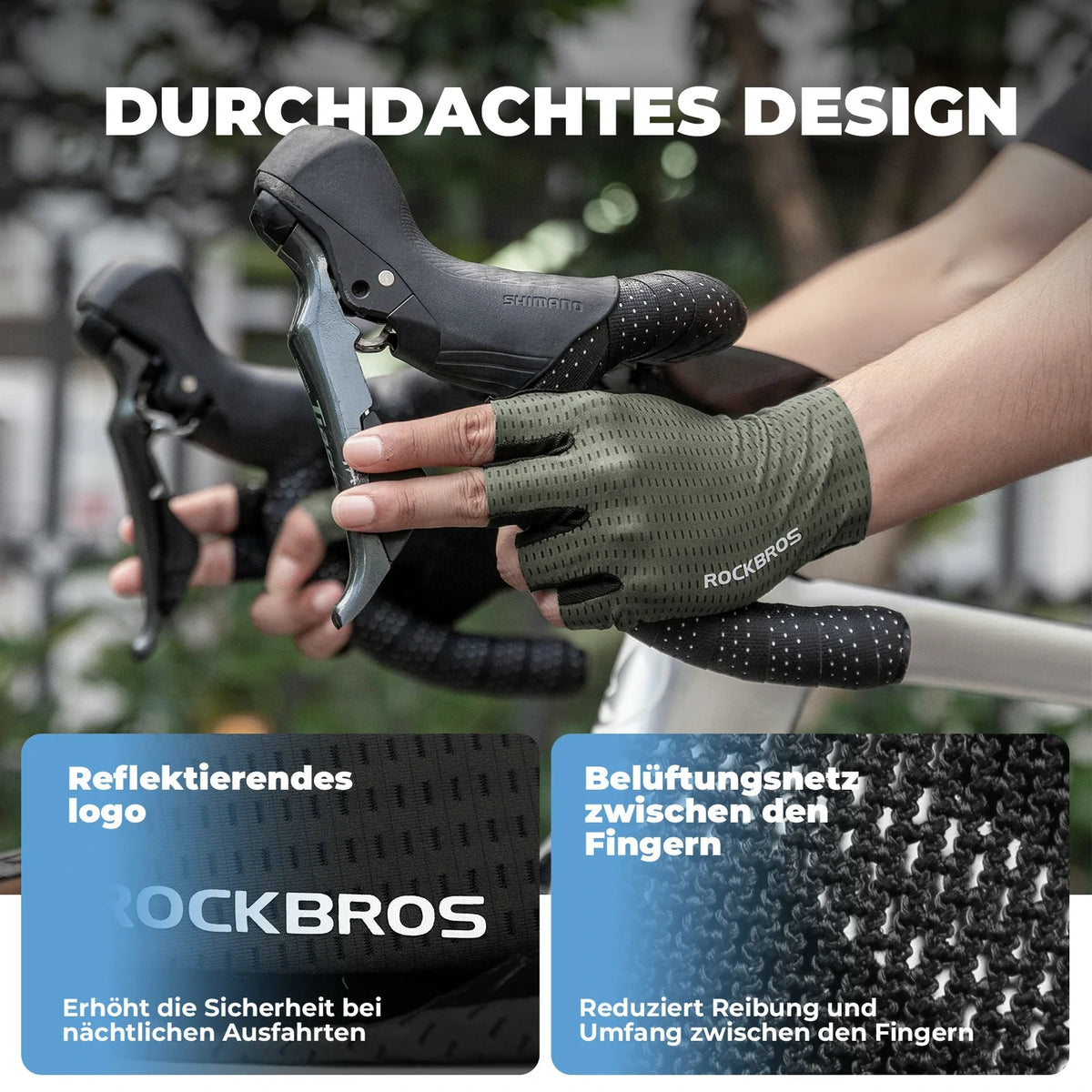ROCKBROS Fietsk handschoenen zomer, antislip en ademend