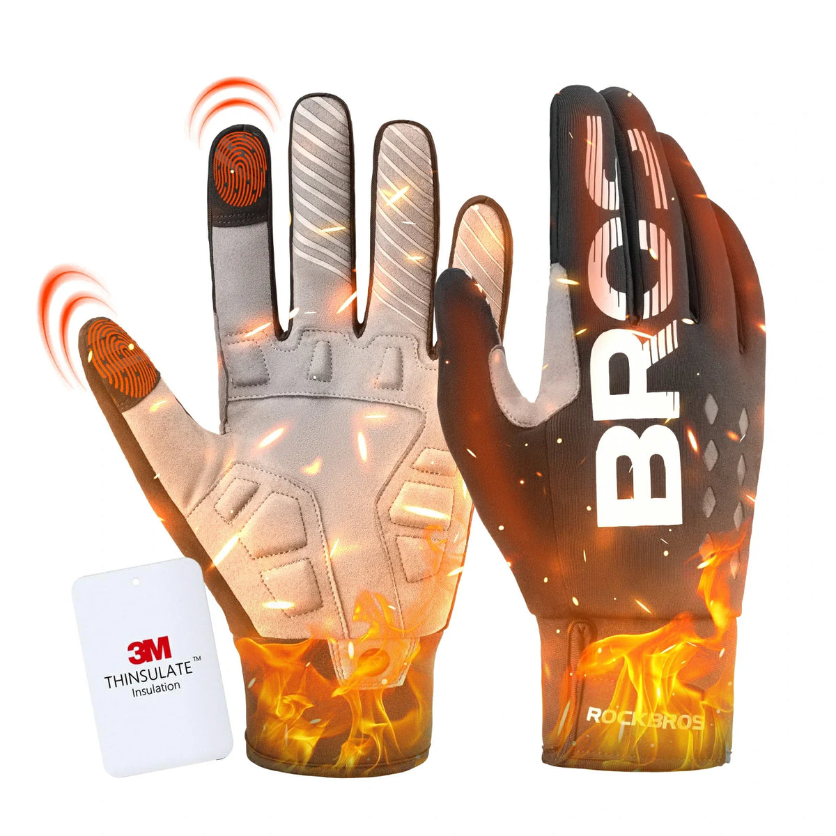 ROCKBROS Fiets handschoenen Winter Thinsulate Warme handschoenen Touchscreen