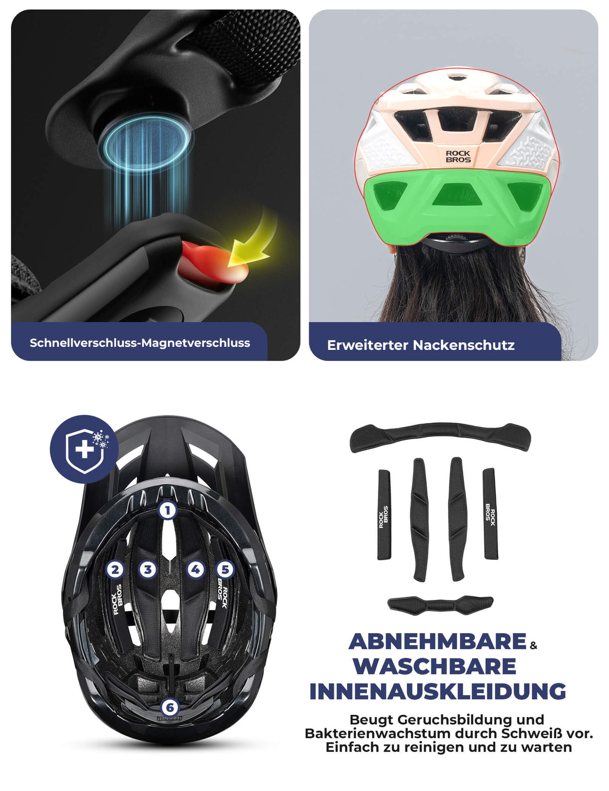 ROCKBROS Fietshelm met ventilatiesysteem Verstelbaar & Licht