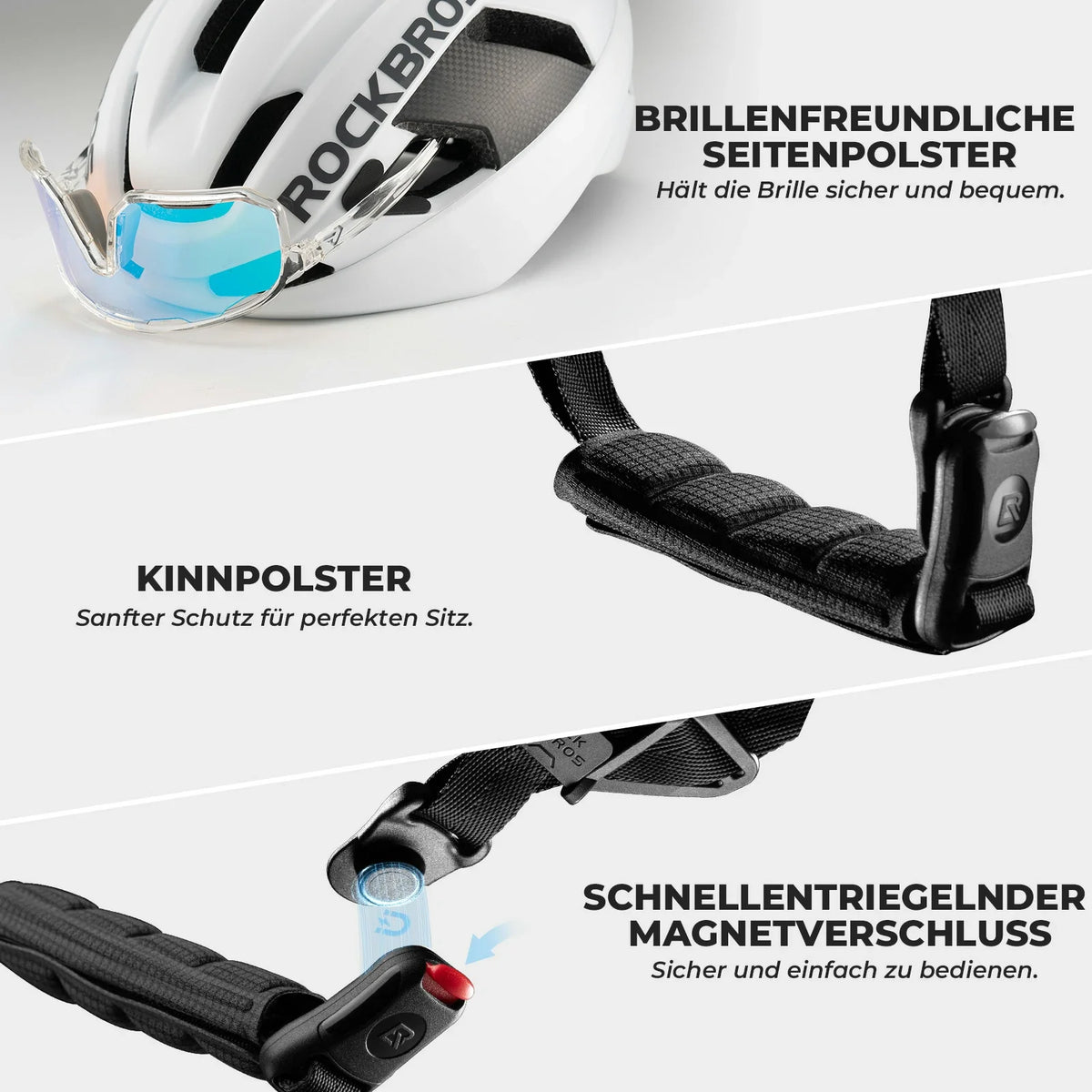 ROCKBROS fietshelm met magnetische sluiting –54-60CM
