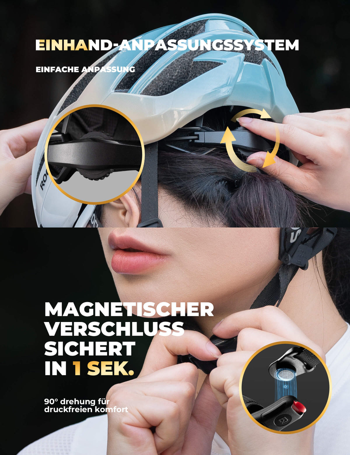 ROCKBROS Fietshelm met versterkingsframe 58-62cm