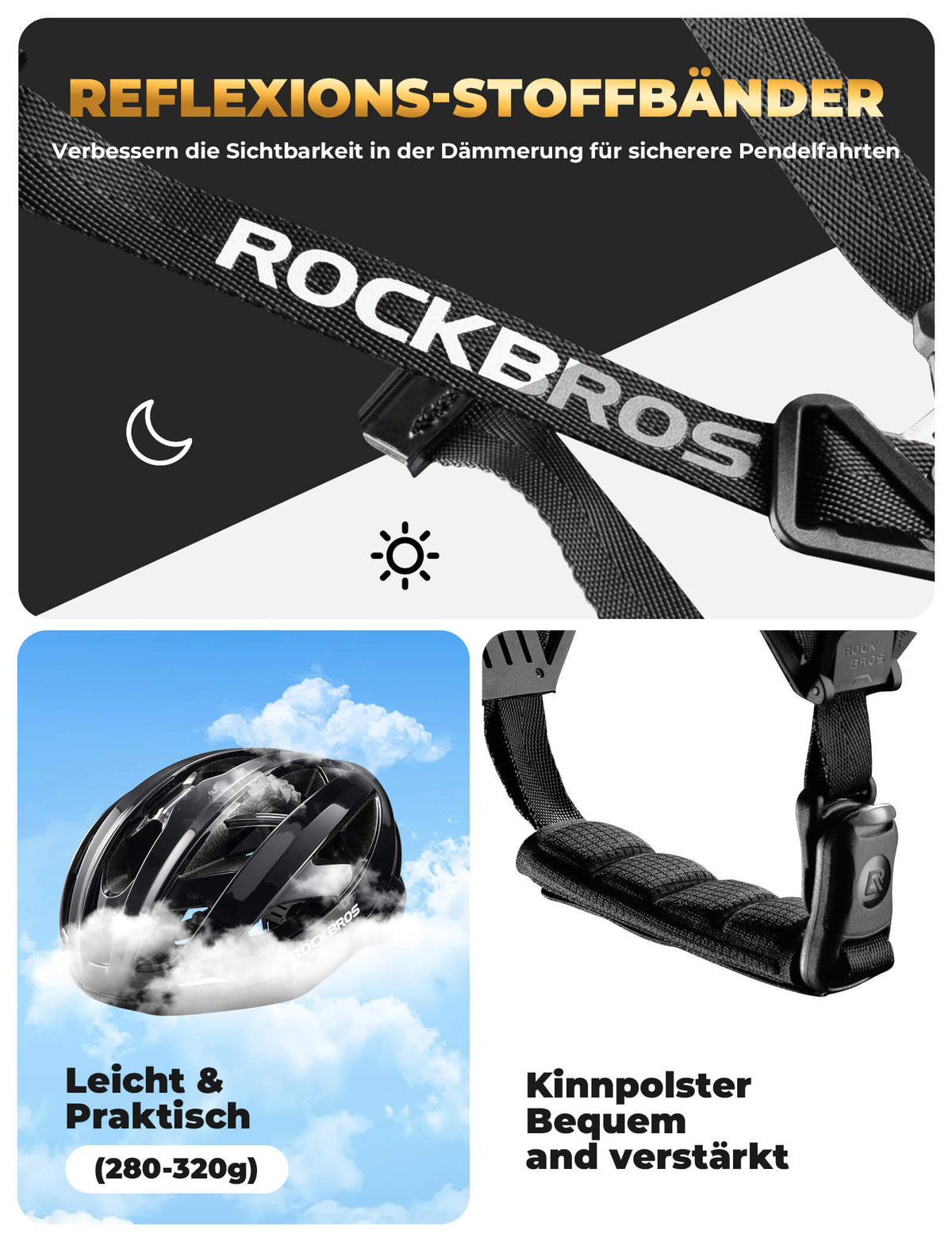 ROCKBROS Fietshelm met versterkingsframe 58-62cm