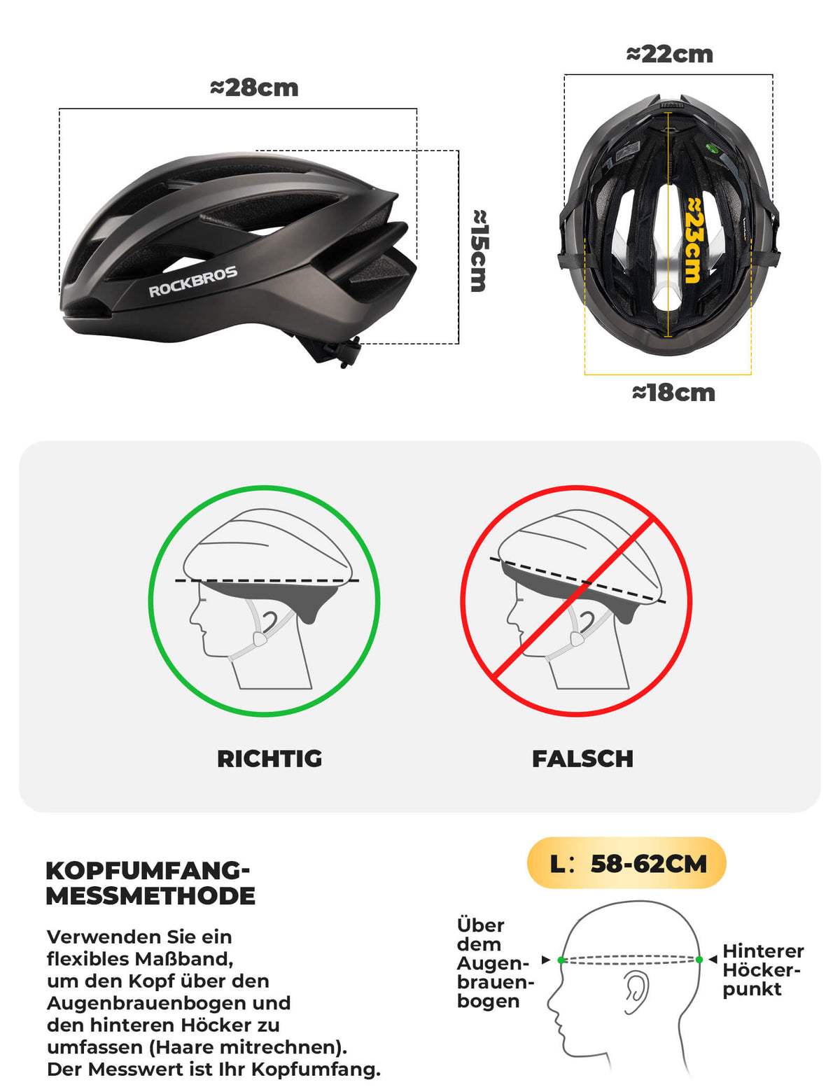 ROCKBROS Fietshelm met versterkingsframe 58-62cm