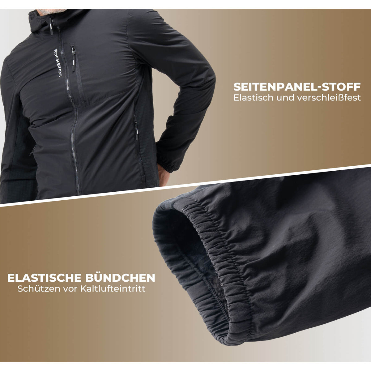 ROCKBROS Fietsjack Heren Warm Winddicht Waterafstotend Met Fleece Reflecterend