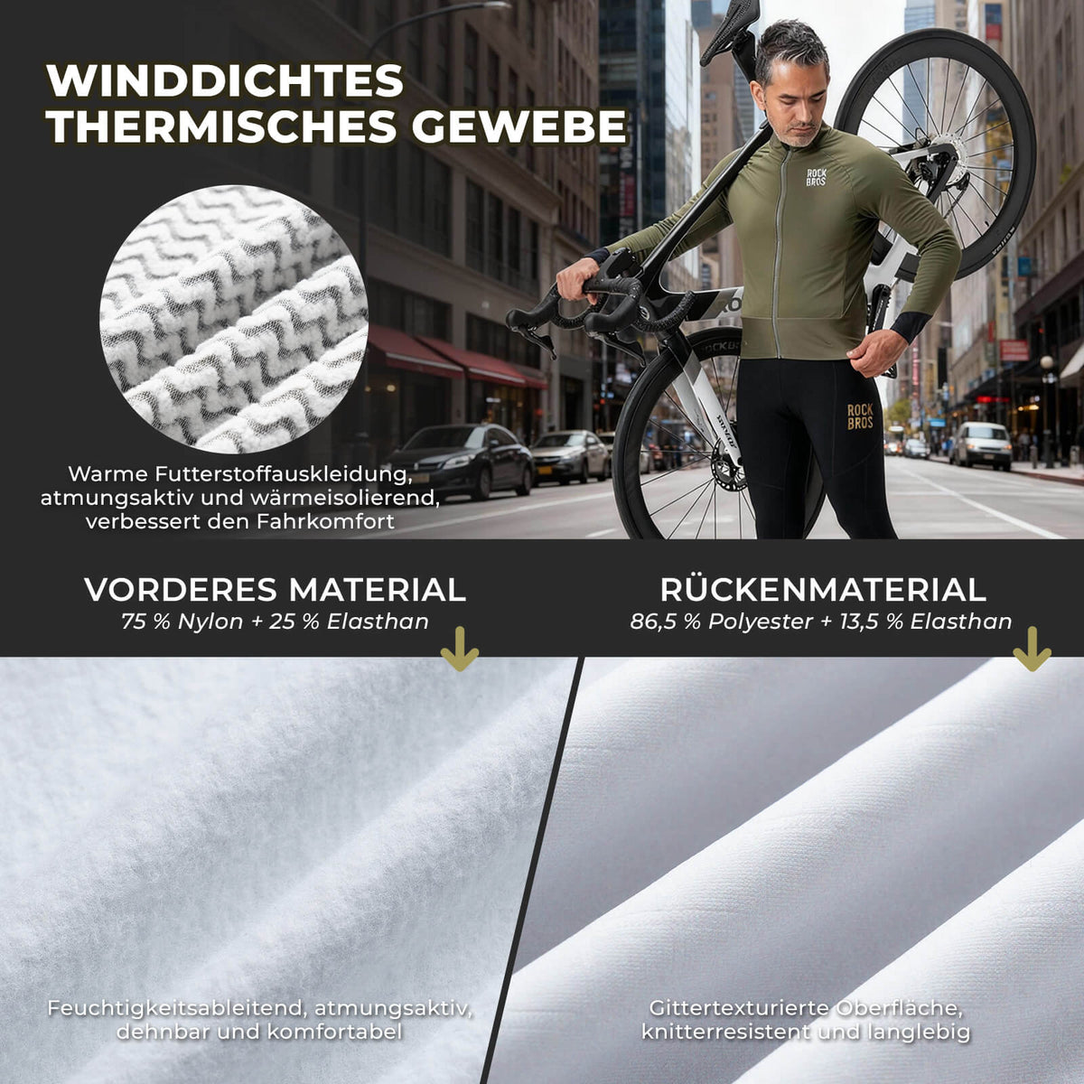 ROCKBROS Fietsjas met reflecterende elementen Ademend & Praktisch Heren