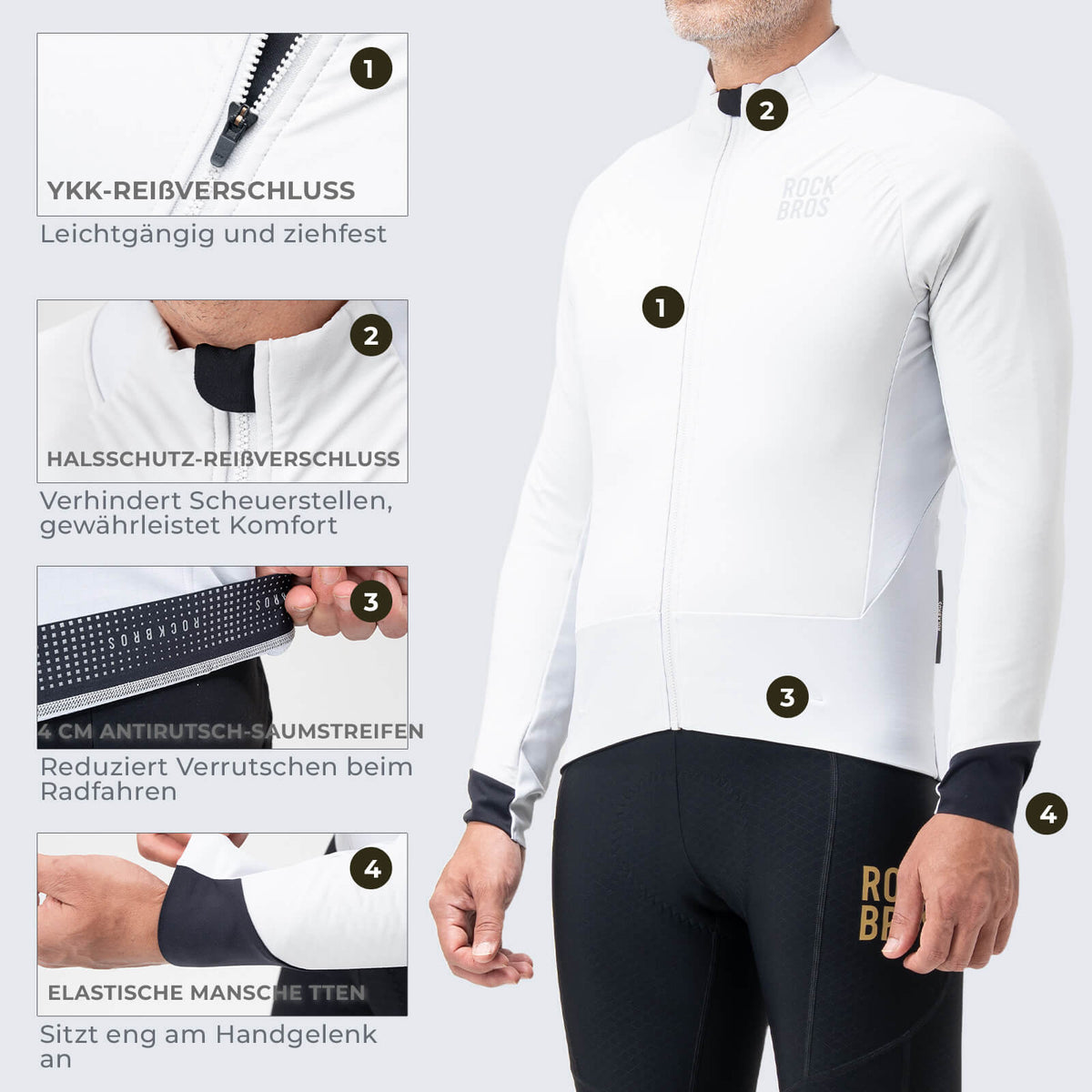 ROCKBROS Fietsjas met reflecterende elementen Ademend & Praktisch Heren