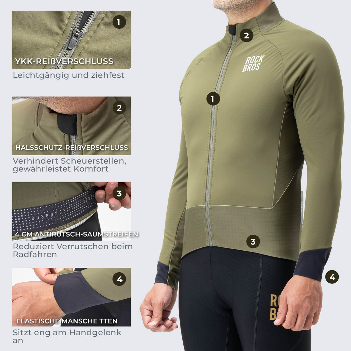 ROCKBROS Fietsjas met reflecterende elementen Ademend & Praktisch Heren