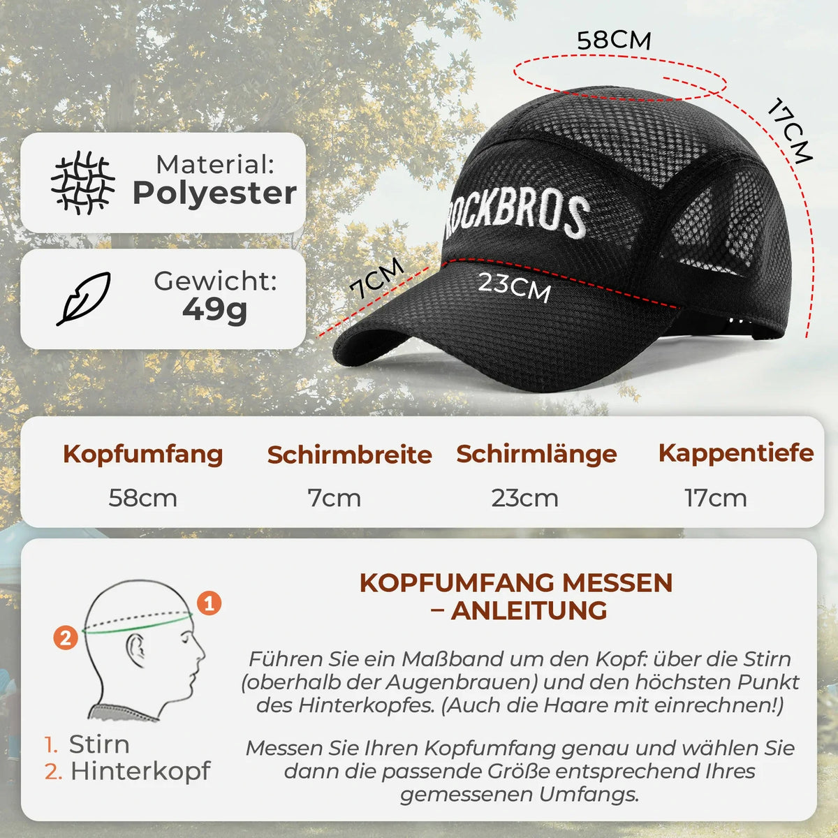 ROCKBROS fietsshelm drogend Outdoor Sport Caps UV bescherming pet