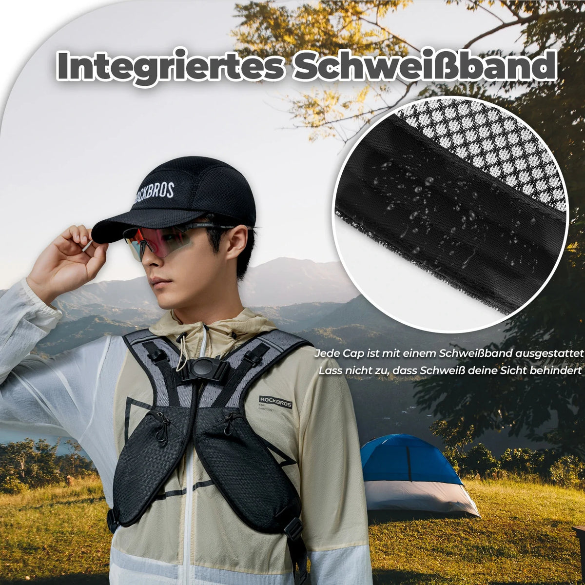 ROCKBROS fietsshelm drogend Outdoor Sport Caps UV bescherming pet