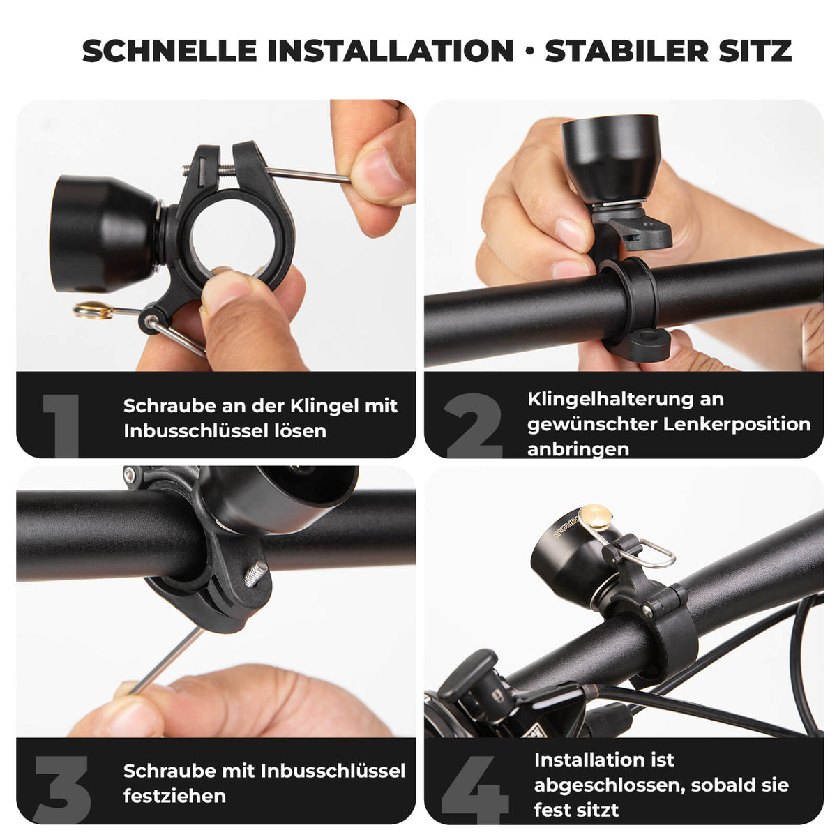 ROCKBROS Fietsbel Mini 90dB - Koperlegering & Universeel compatibel