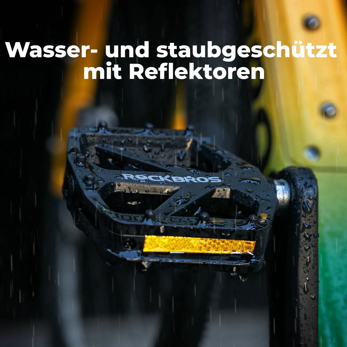 ROCKBROS Fietspedalen van nylon met reflectoren, antislip lichte brede platform