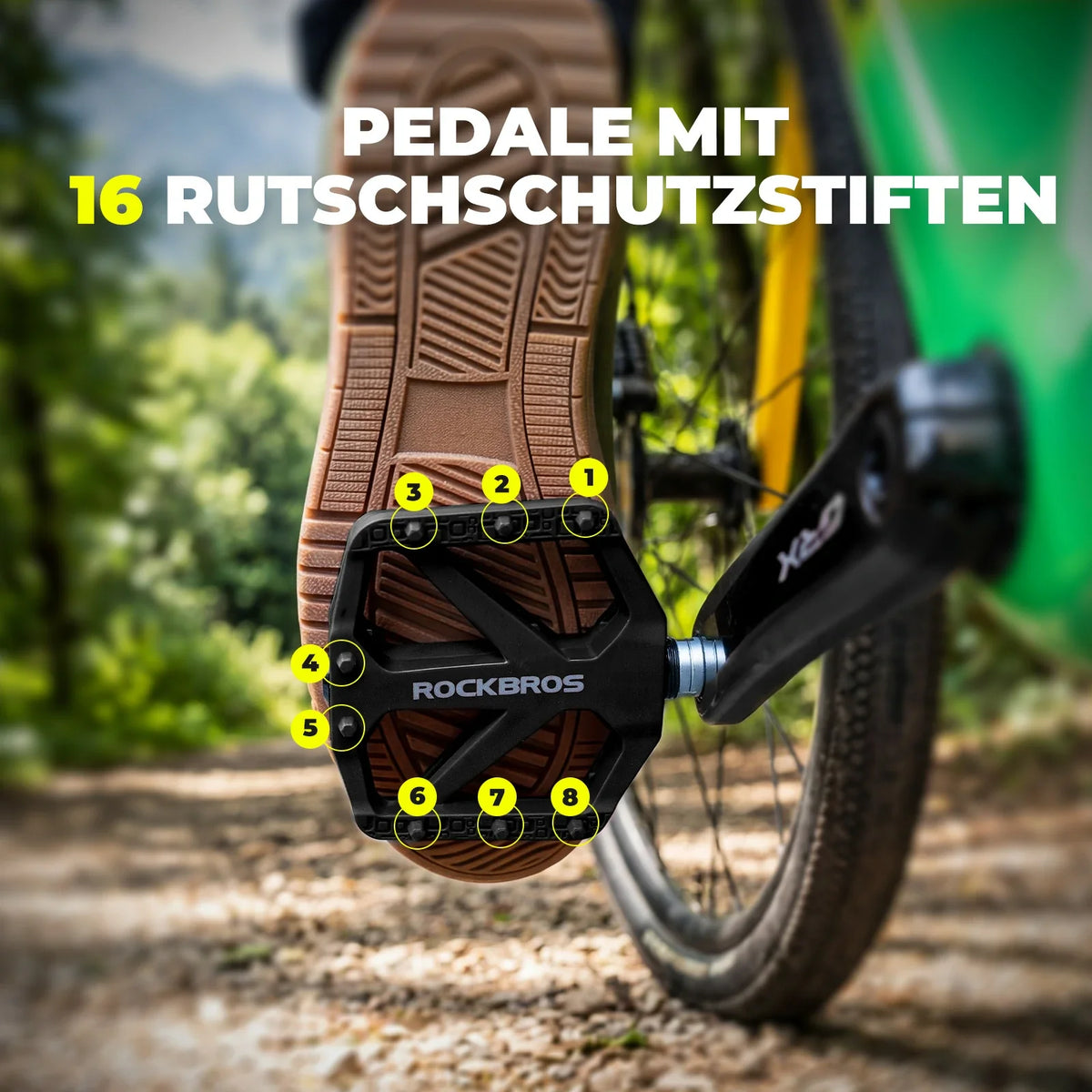 ROCKBROS Fietspedalen van nylon met reflectoren, antislip lichte brede platform