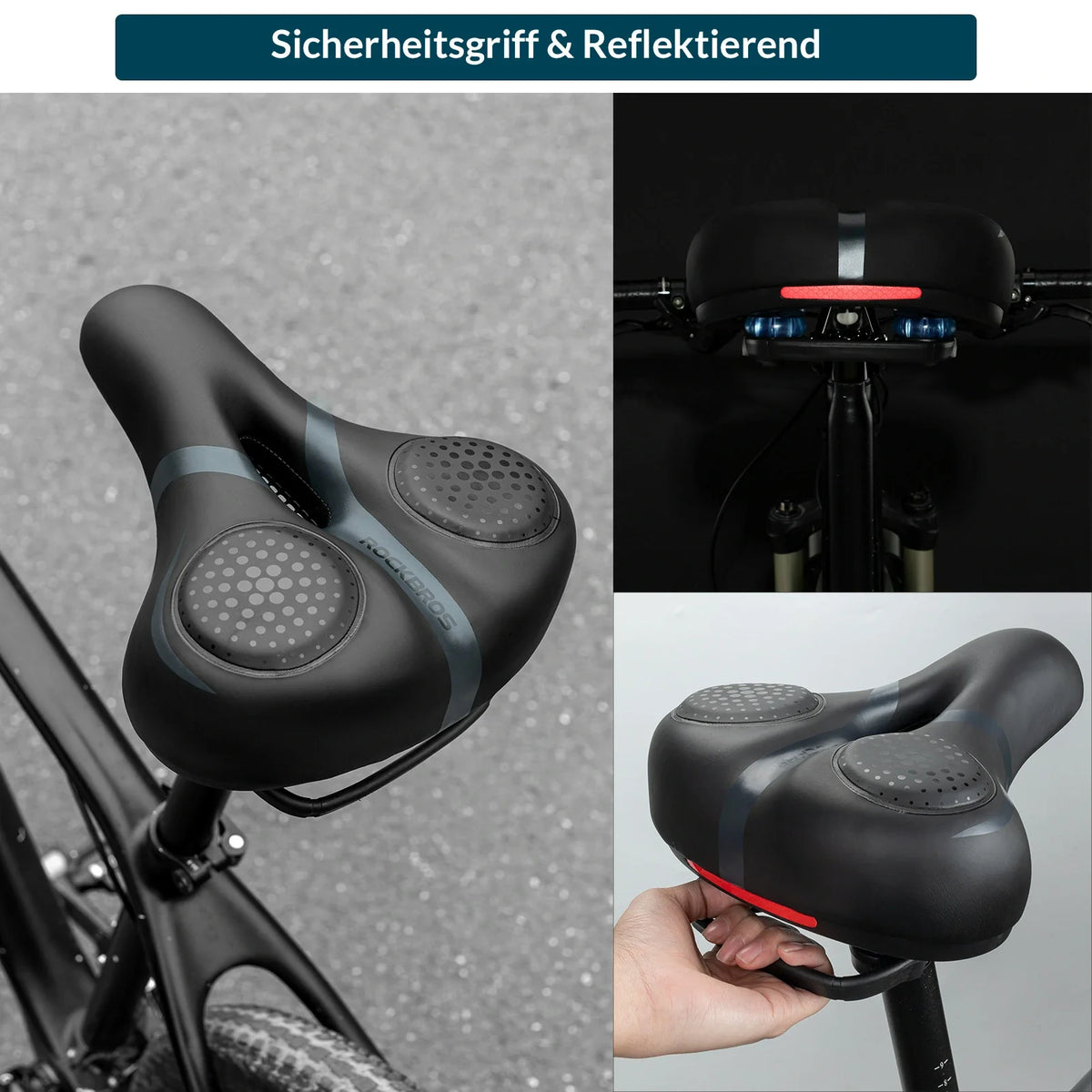 ROCKBROS Fietszadel met Memory-Foam, Comfortabel & Drukverlichtend