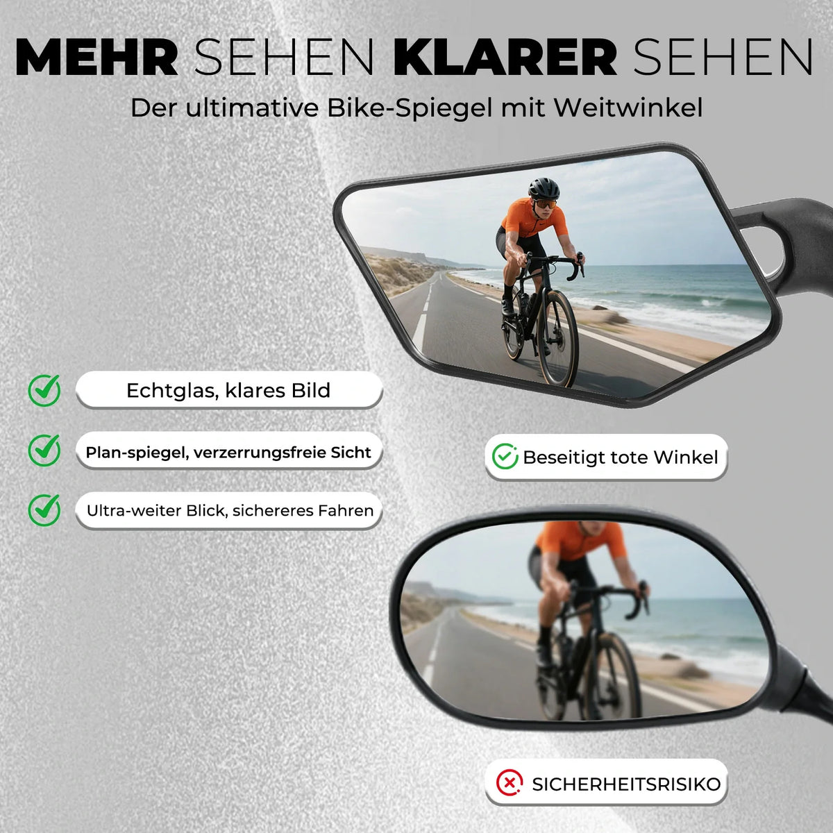 ROCKBROS Fietspie HD Veilige Fiets Achterspiegel voor Stuur