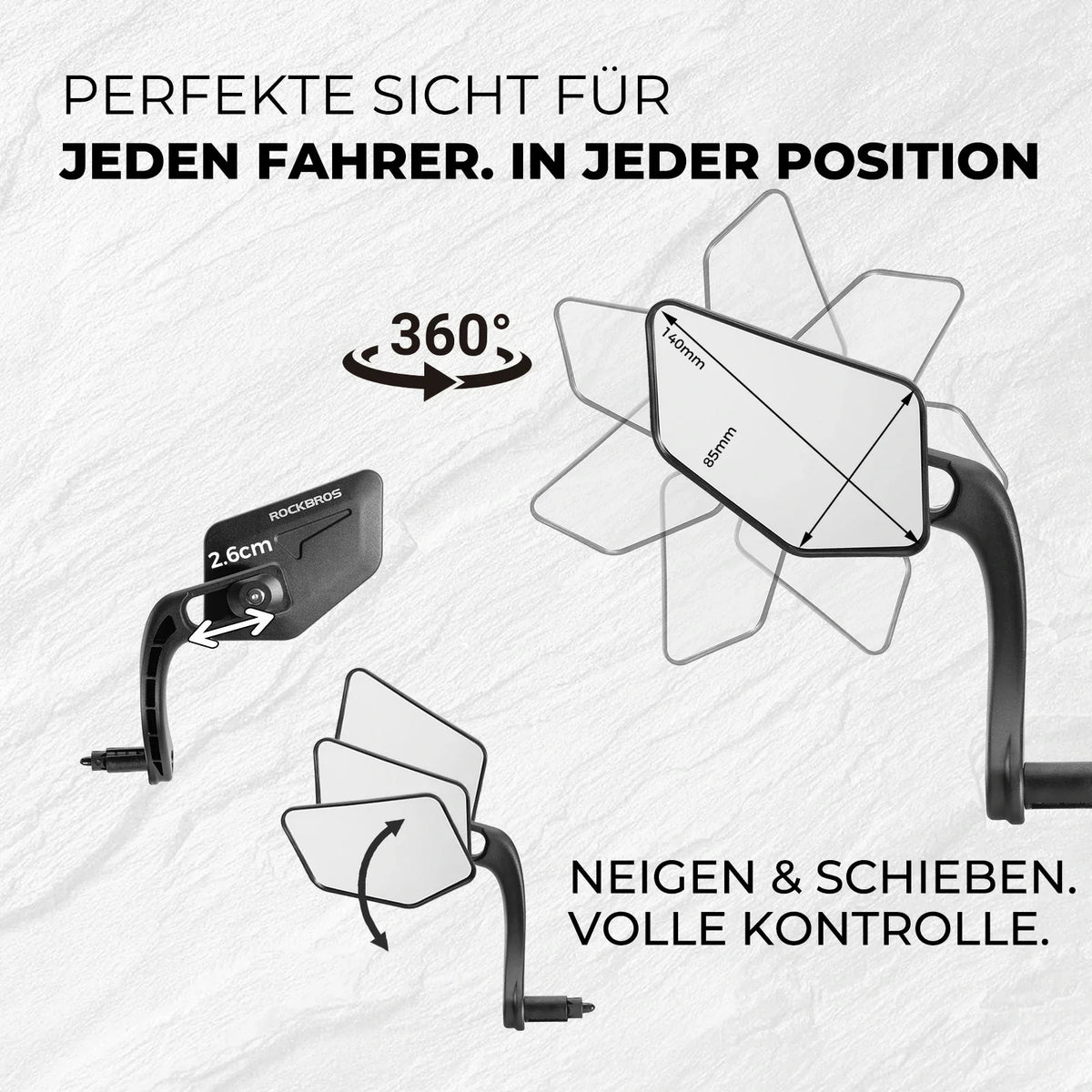 ROCKBROS Fietspie HD Veilige Fiets Achterspiegel voor Stuur