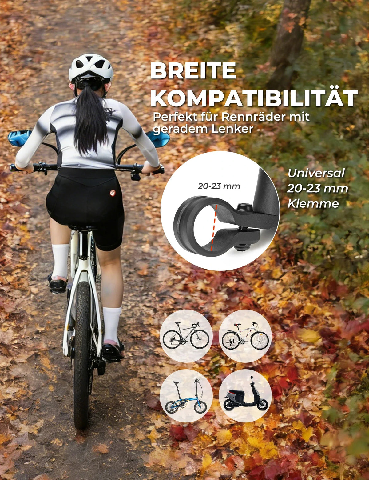 ROCKBROS Fietspiegel, 360° Verstelbaar Vrij van Verblinding, Convexe Spiegel met HD-Glas Breekvast