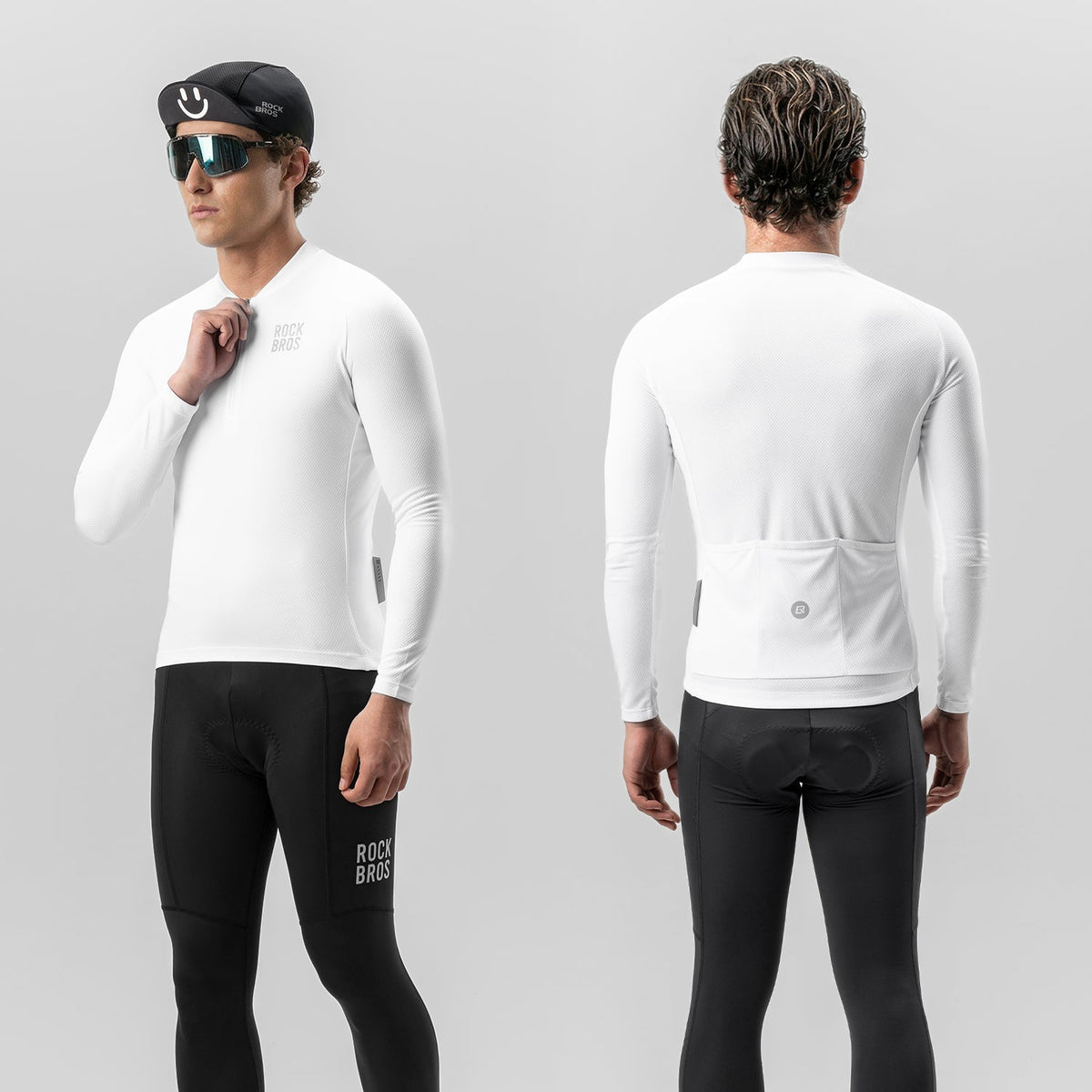 ROCKBROS Fietstrui met lange mouwen en korte rits aan de voorkant - Model YDCX011
