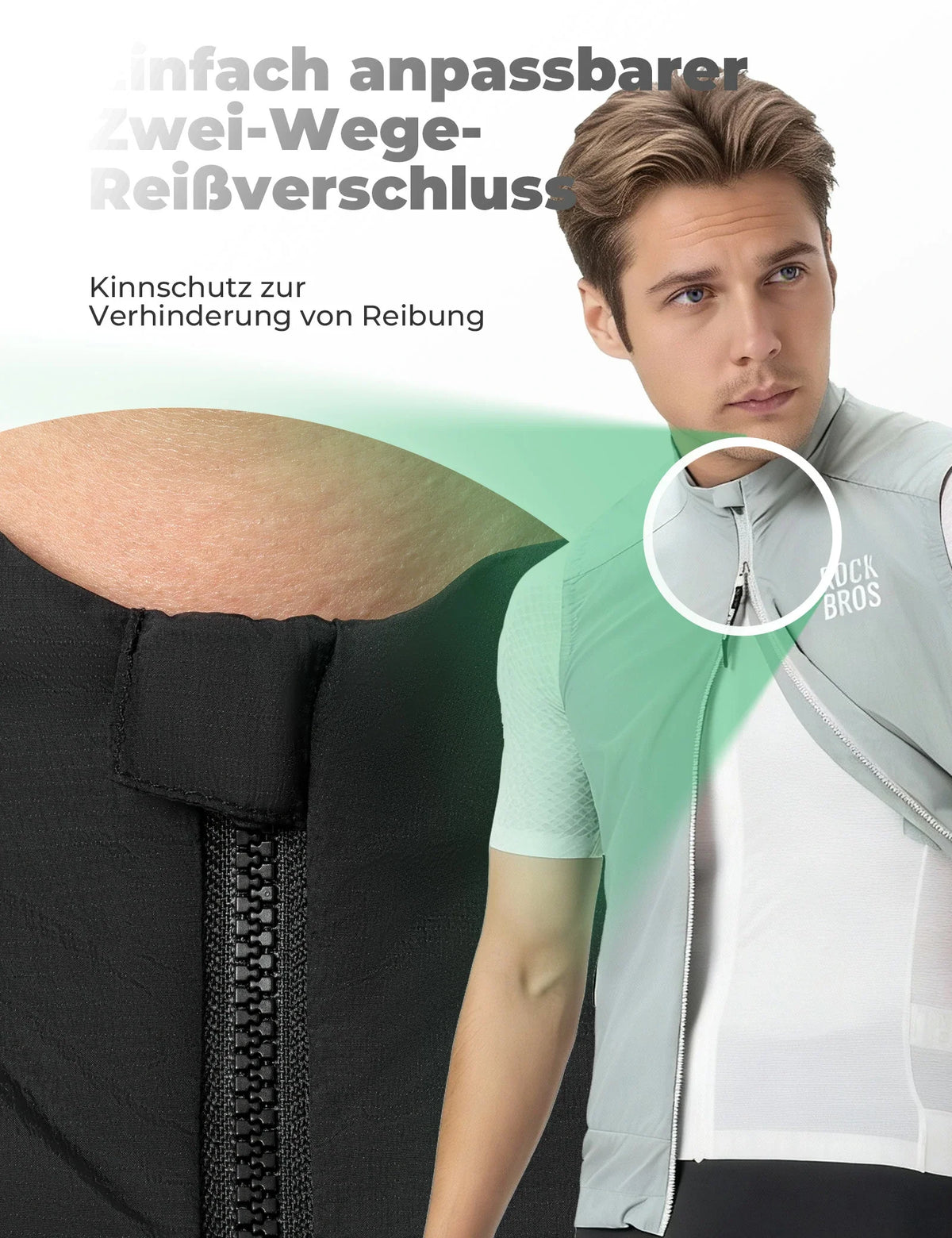 ROCKBROS Fietsvest Winddicht Licht Ademend Snel drogend, Opvouwbaar Fietsvest