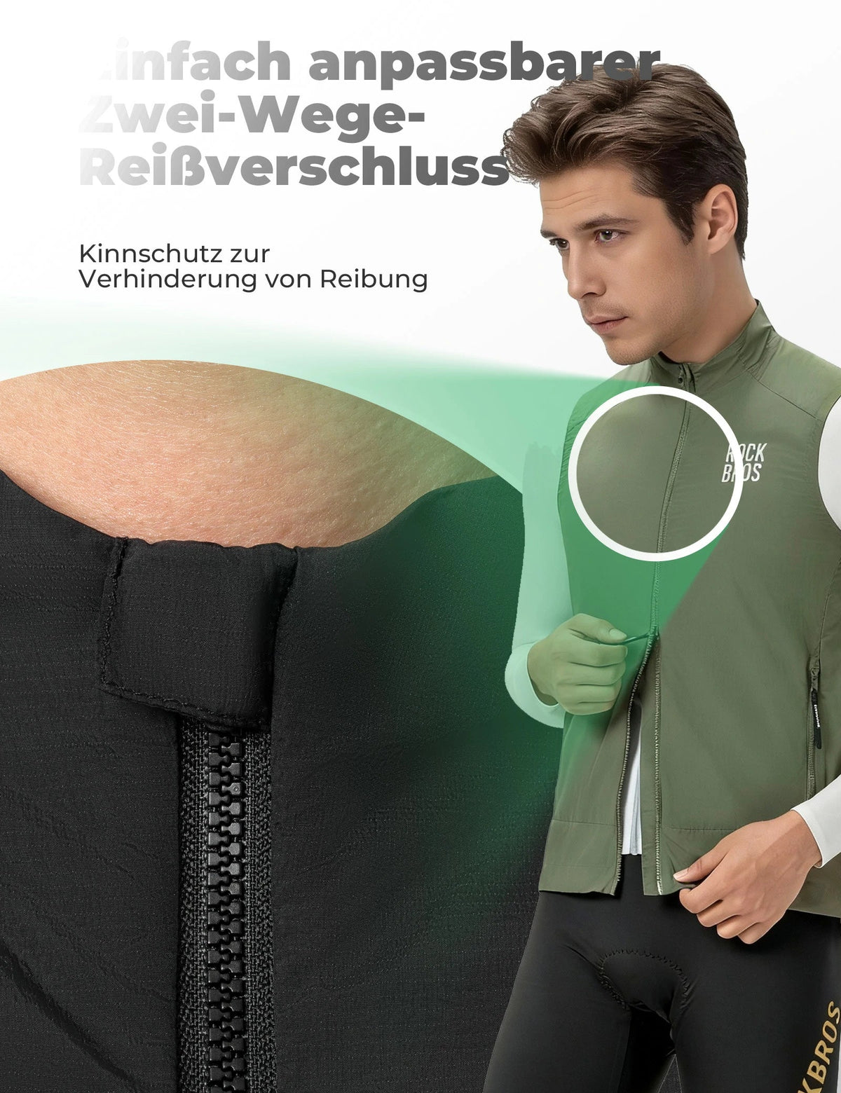 ROCKBROS Fietsvest Winddicht Licht Ademend Snel drogend, Opvouwbaar Fietsvest