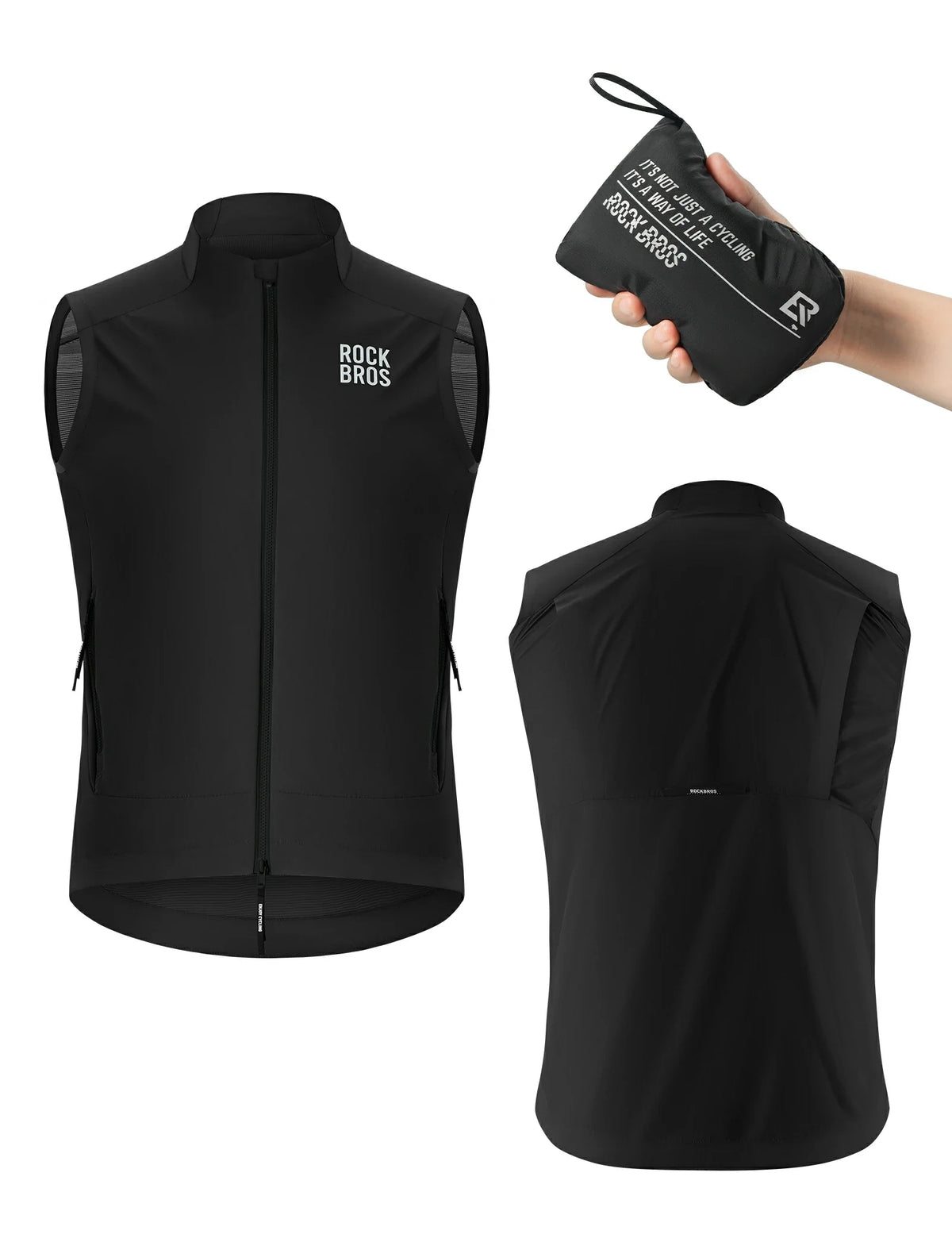 ROCKBROS Fietsvest Winddicht Licht Ademend Snel drogend, Opvouwbaar Fietsvest