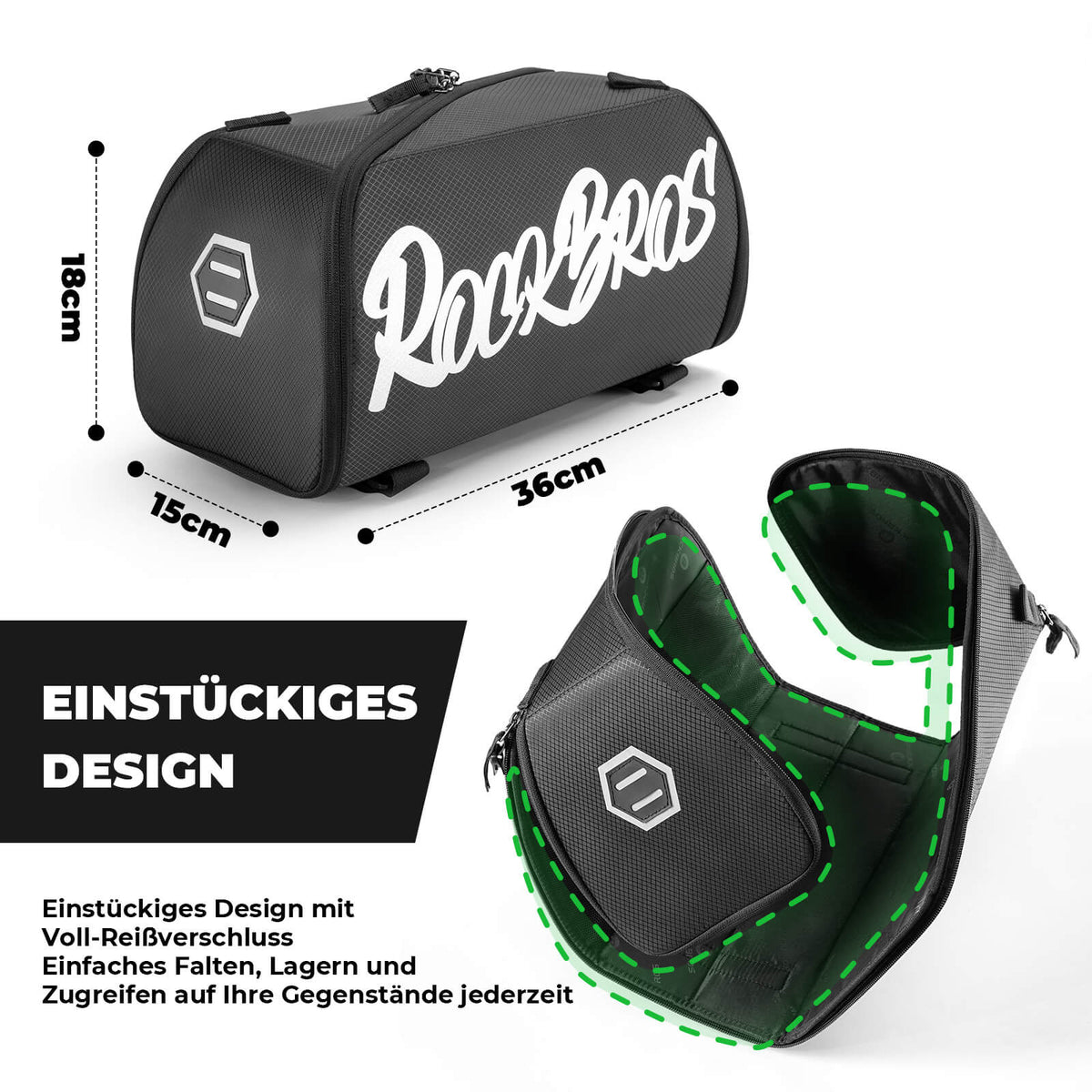 ROCKBROS Opvouwbare bagagerekzak in één stuk voor het bagagerek