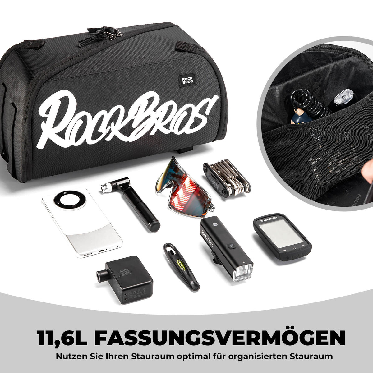 ROCKBROS Opvouwbare bagagerekzak in één stuk voor het bagagerek
